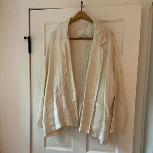 notPERFECTLINEN Victoria-2 Oversized Linen Jacket in Cream